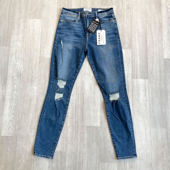 FRAME Le High Skinny Jeans Navy Yard Size 28 NEW NWT - Picture 1 of 9